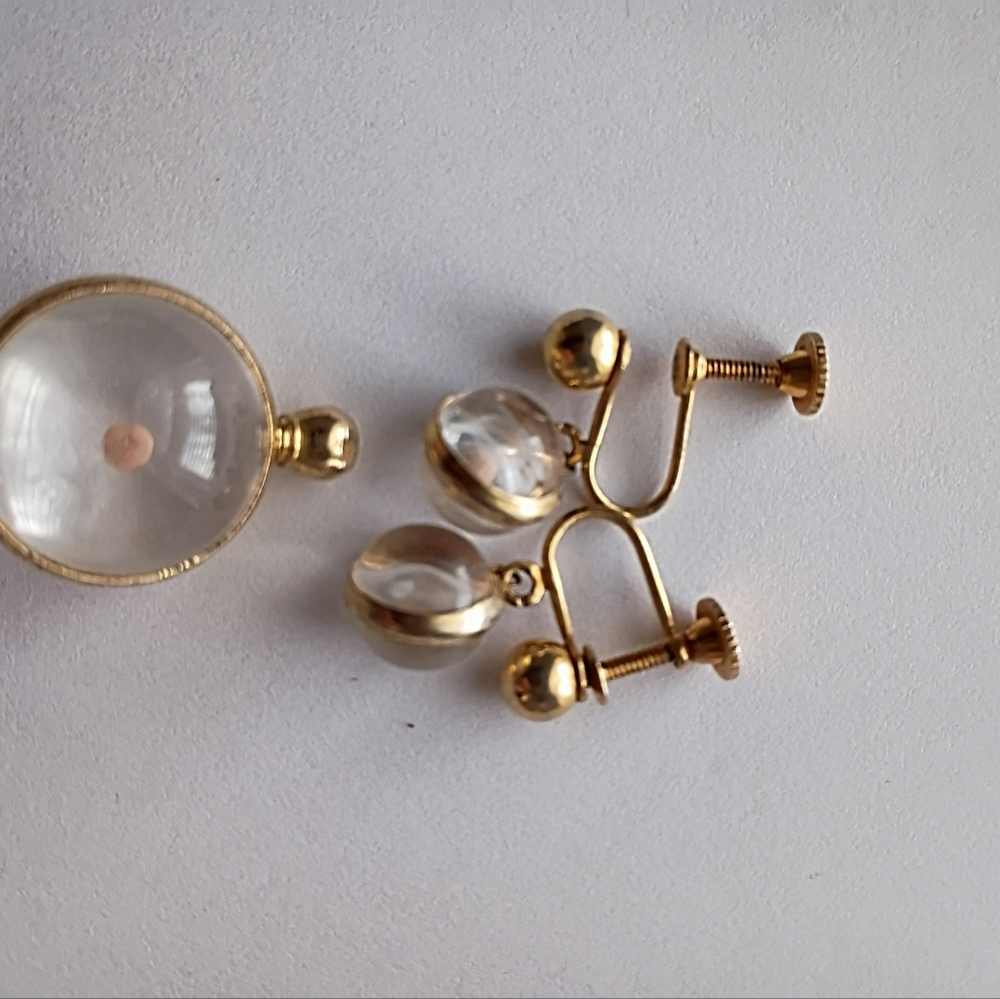 Vintage Mustard Seed Pendant And Screw Back Earring Set - Picture 5 of 5